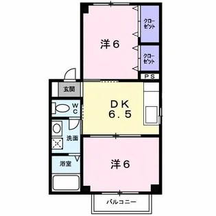 カーネス・リリィB【1階】の間取り