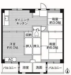 ビレッジハウス小比企7号棟【1階】の間取り