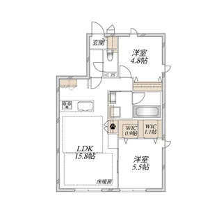【ヘーベルメゾン】(仮称)桜区田島メゾン【1階】の間取り