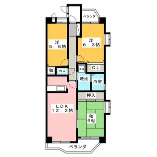 ロイヤルパレスフジ【4階】の間取り