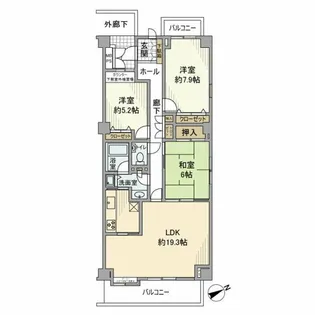 大井仙台坂パークハウス【2階】の間取り