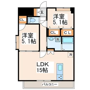 SQUARE新町【11階】の間取り