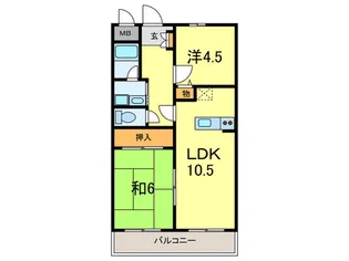 能登6番館WEST【2階】の間取り