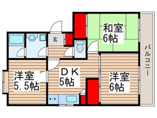 ヘルシ-北美【3階】の間取り