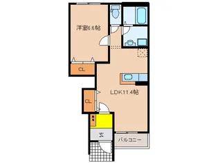 エスポアールFukuno【1階】の間取り
