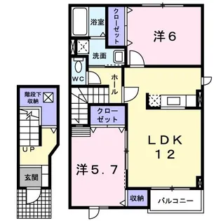 カナールヴィレB【2階】の間取り