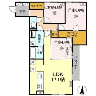 クインス ベル【1階】の間取り
