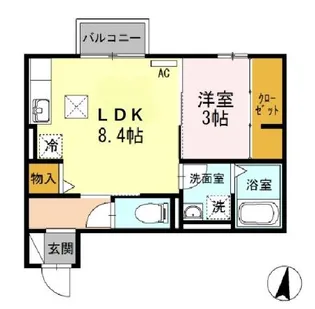 セジュールウィット共栄【1階】の間取り