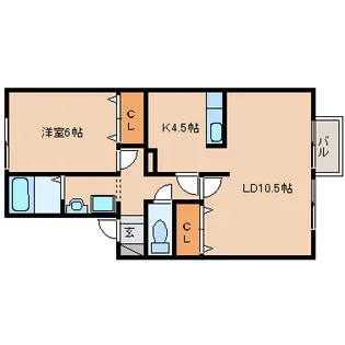 ソレイユ古川III【1階】の間取り