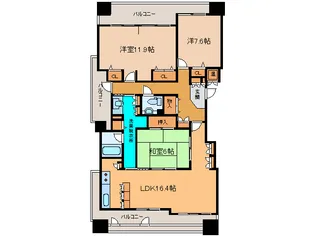パシフィック西6条プライム【3階】の間取り