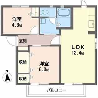 ルピナス御幸 B棟【2階】の間取り