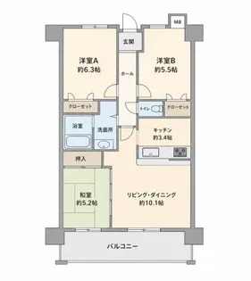 アンピール弥生が丘【10階】の間取り