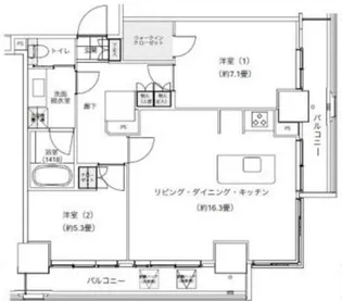 パークキューブ愛宕山タワー【17階】の間取り