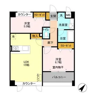 レフィナード【4階】の間取り