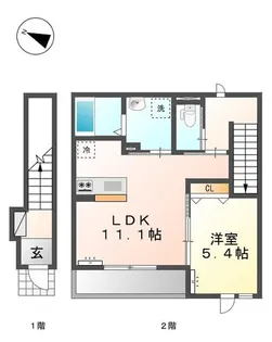 サンパレス花尻【2階】の間取り