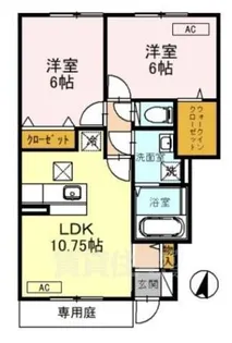 セゾンサンパティーク【1階】の間取り