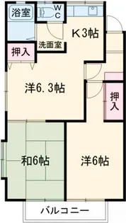 ワコーハイツ【2階】の間取り