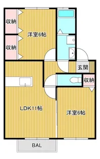 ルミナス富岡A【2階】の間取り