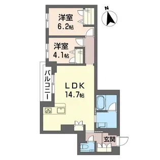 アンムート戸越公園【3階】の間取り