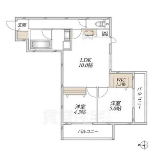 ヘーベルメゾン尼崎駅前【2階】の間取り