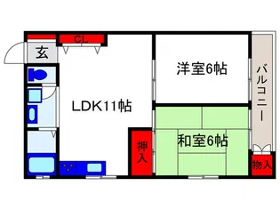 淀川ビル【5階】の間取り