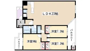 ヒルズ春山【3階】の間取り