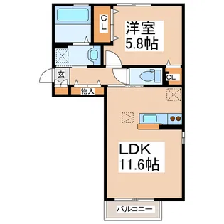 セジュールリバーグリーン【1階】の間取り