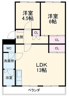 コーポ三立【5階】の間取り
