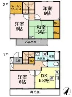 岡山県倉敷市東富井【一戸建】の間取り