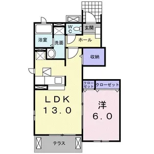 メゾンフレイズB【1階】の間取り
