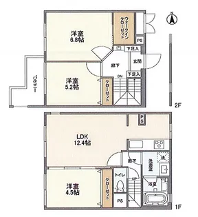 兵庫県芦屋市川西町【マンション】の間取り