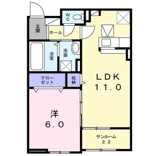 シャトー ペイザージュ B【1階】の間取り