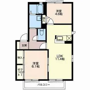岐阜県岐阜市岩地3【アパート】の間取り