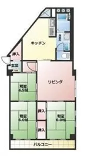 西八王子ハイツB【12階】の間取り