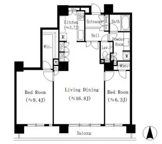 2LDKの間取り画像