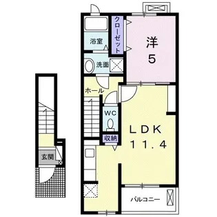 香川県高松市上林町【アパート】の間取り
