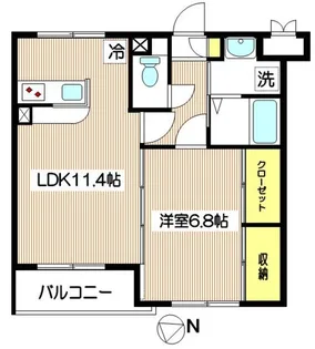 エスポワール多摩川【1階】の間取り