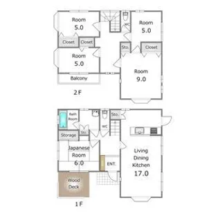 栃木県宇都宮市上戸祭町【一戸建】の間取り