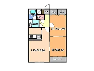 レジデンスこがや【2階】の間取り