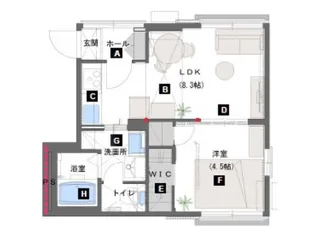 ヴィラ東小岩【1階】の間取り