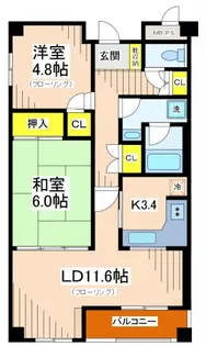 コンフォール上祖師谷【4階】の間取り