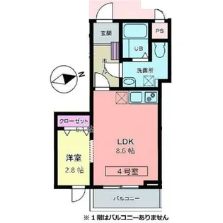 メリディアン多賀城南宮 弐番館【1階】の間取り