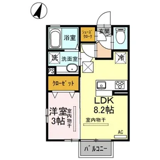 カサ・デ・プラセール【1階】の間取り
