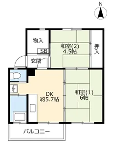 URあけぼの【2階】の間取り