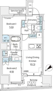 東京都中央区銀座3【マンション】の間取り