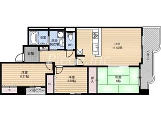 ファミーユ西梅田【10階】の間取り