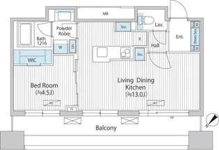 バウスフラッツ日本橋浜町【10階】の間取り
