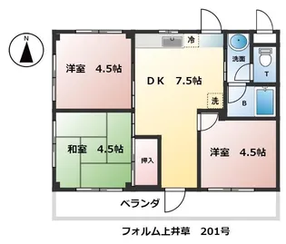 東京都杉並区上井草3【マンション】の間取り