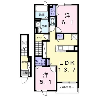 愛知県一宮市今伊勢町馬寄字北塚本【アパート】の間取り