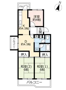 UR伏見納所【3階】の間取り